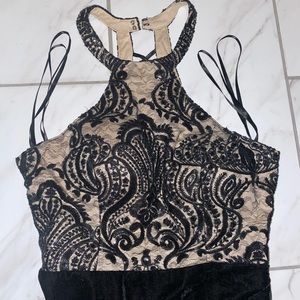 Long Black Sequin Hearts Dress